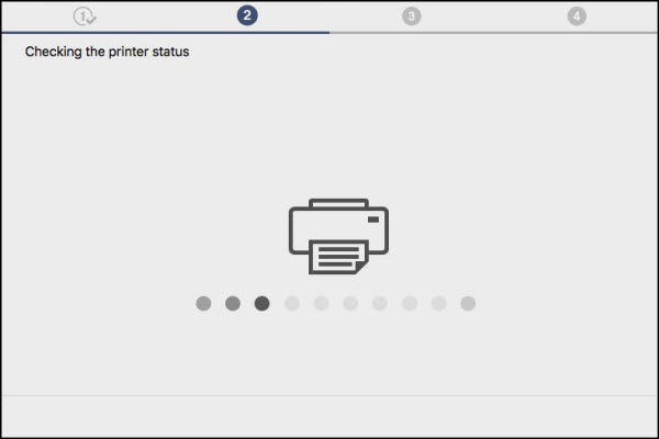 Checking the printer status screen: Please wait